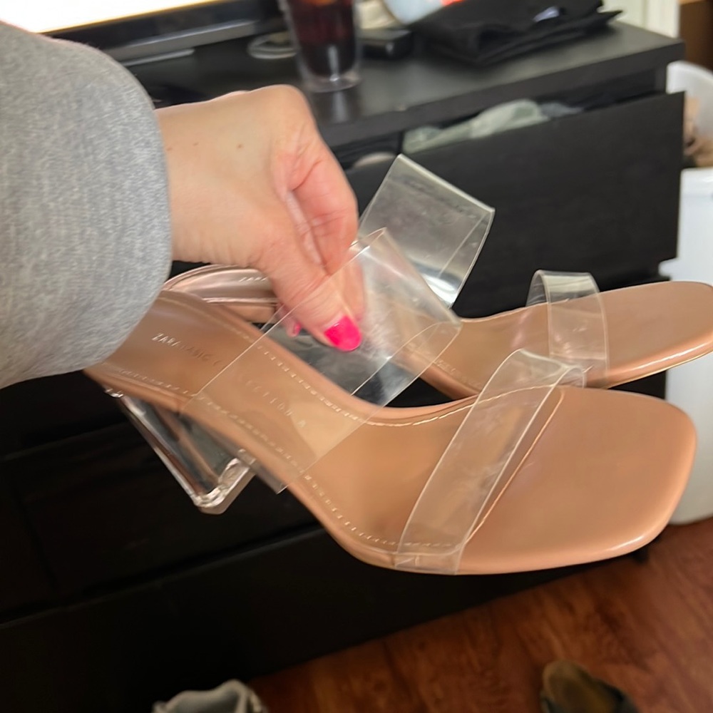 Zara clear heels size 38